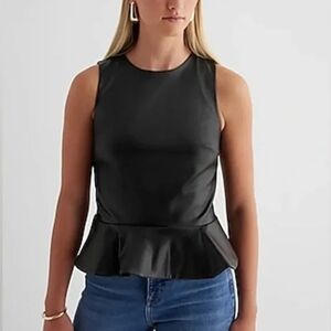Express faux leather crew neck  tank  size XS